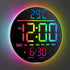 25cm(10インチ)大画面LEDデジタル壁掛け時計 リモコン付き RGB&単色表示 自動調光 アラーム カウントダウンタイマー ストップウォッチ 温度計 曜日・日付表示 秒表示 寝室・リビング・オフィス・教室・ジム用